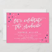 ピンクブルー祝大学院生パーティー 招待状 (正面)