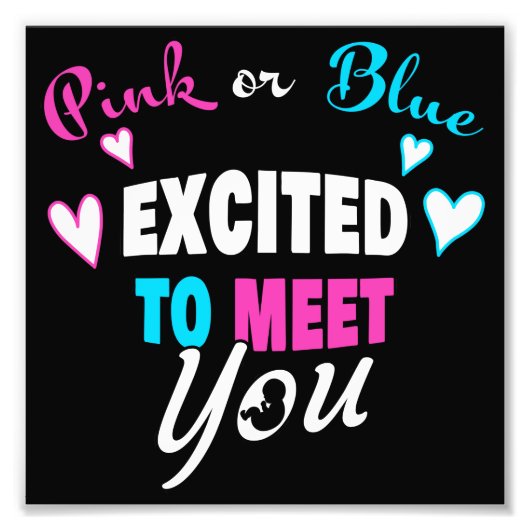 ピンクブルー神与え私たちクリスチャンのジェンダーを明かす フォトプリント            (正面)