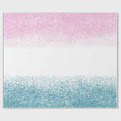 ピンクブルー紙吹雪グリッター性別表示パーティー ラッピングペーパー (フラット)