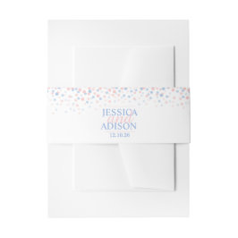 ピンクブルー紙吹雪ド結婚ットのカスタムベリーバンド 招待状ベリーバンド