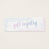 ピンクブルー紙吹雪ベビーギフトレジストリ配布資料カード (正面)