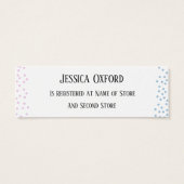 ピンクブルー紙吹雪ベビーギフトレジストリ配布資料カード (裏面)