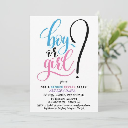 ピンクブルー署名コレクシ祝ョン: 招待状 (スタンド正面)