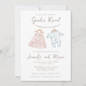 ピンクブルー赤ちゃん服ボホジェンダーが明らかにする 招待状 (正面)