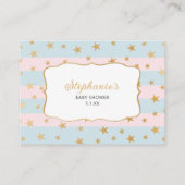 ピンクブルー金ゴールドスターツツインズブックリクエストカード 名刺 (裏面)