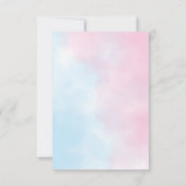 ピンクブルー金ゴールドテディベア性別リビール サンキューカード (裏面)