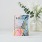 ピンクブルー金ゴールドトレンディーイヤリングディスプレイカード 名刺 (スタンド正面)