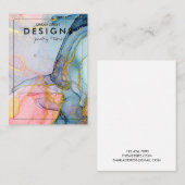 ピンクブルー金ゴールドトレンディーイヤリングディスプレイカード 名刺 (正面/裏面)