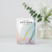 ピンクブルー金ゴールドトレンディーイヤリングディスプレイカード 名刺 (スタンド正面)