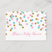 ピンクブルー金ゴールドドットオムツラッフルカード エンクロージャーカード (裏面)