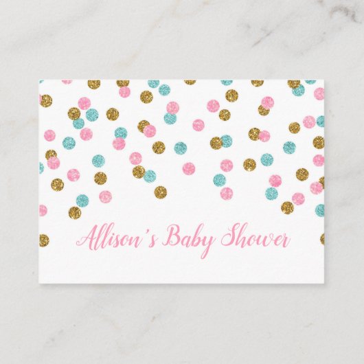 ピンクブルー金ゴールドドットブックリクエストカード エンクロージャーカード (裏面)