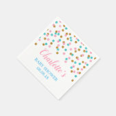 ピンクブルー金ゴールドドット赤ちゃんシャワーナプキン スタンダードカクテルナプキン (角)