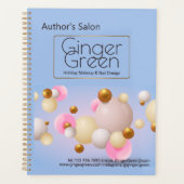 ピンクブルー金ゴールドバルーン プランナー手帳 (正面)