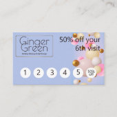 ピンクブルー金ゴールドバルーン ロイヤリティカード (正面)