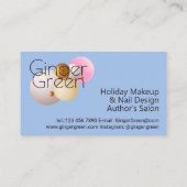 ピンクブルー金ゴールドバルーン 名刺 (裏面)