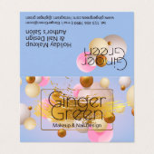 ピンクブルー金ゴールドバルーン 名刺 (外部フラット)