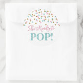 ピンクブルー金ゴールド紙吹雪準備ポップ・アートの ラウンドシール (バッグ)