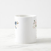 ピンクブルー金ゴールド花双生児1歳バプテスマ コーヒーマグカップ (中央)