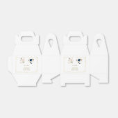 ピンクブルー金ゴールド花双生児1歳バプテスマ フェイバーボックス (折り畳みなし)