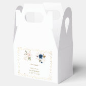 ピンクブルー金ゴールド花双生児1歳バプテスマ フェイバーボックス (オープン)