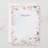 ピンクブルー60素晴らしいフローラ誕生日パーティー 招待状 (裏面)