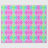 ピンクブルー&グリーン絞り染めラッピング紙 ラッピングペーパー (フラット)