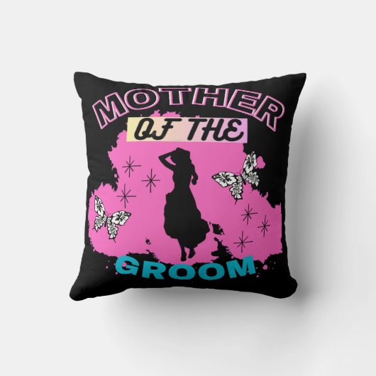 ピンクブルー&ブラックママママママモマモマモムオブザグルーマー クッション (裏面)