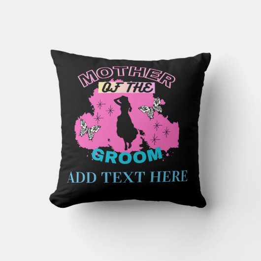 ピンクブルー&ブラックママママママモマモマモムオブザグルーマー クッション (正面)