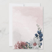 ピンクブルー&ホワイトフローラリースパーティー 招待状 (裏面)