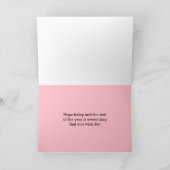 ピンクブルー《写真》ぼけ味検疫誕生日 カード (内部)