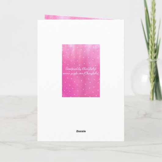 ピンクブレンドホワイトスターズハッピーバースデーカード カード (裏面)
