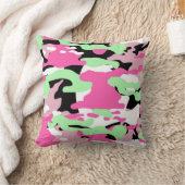 ピンクブレンド迷彩柄装飾用クッション クッション (ブランケット)