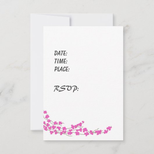 ピンクブロッサムの誕生日パーティーの招待状 招待状 (裏面)