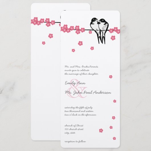 ピンクブロッサムエンチャントフォレスト《鳥》アメリカゴガラ結婚ズ 招待状 (正面/裏面)