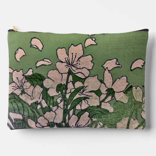 ピンクブロッサムカスケードプリントカットソーバッグ アクセサリーポーチ (正面)