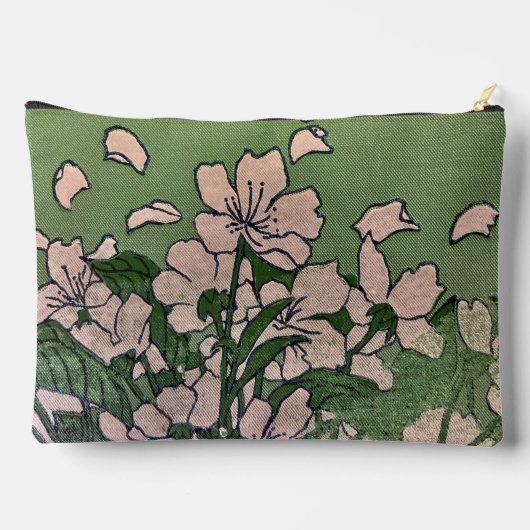 ピンクブロッサムカスケードプリントカットソーバッグ アクセサリーポーチ (裏面)