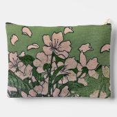 ピンクブロッサムグリーンプリントカットソーバッグ アクセサリーポーチ (裏面)