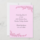 ピンクブロッサムブライダルシャワー 招待状 (裏面)