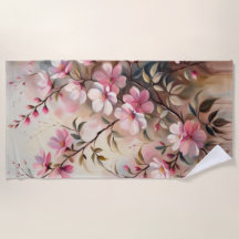 ピンクブロッサムブランチバスタオル