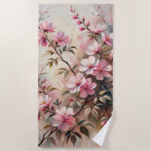 ピンクブロッサムブランチバスタオル ビーチタオル (正面)