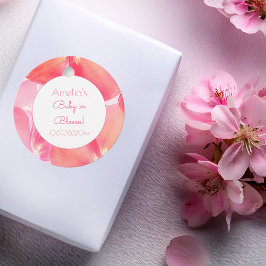 ピンクブロッサムベビーイン開花ベビーシャワー フェイバータグ