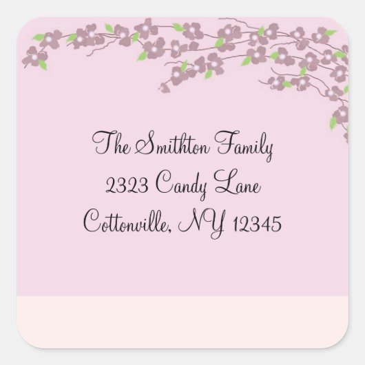 ピンクブロッサム住所 シール (正面)