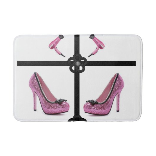 ピンクブロドライヤー浴室用浴室 バスマット (正面)