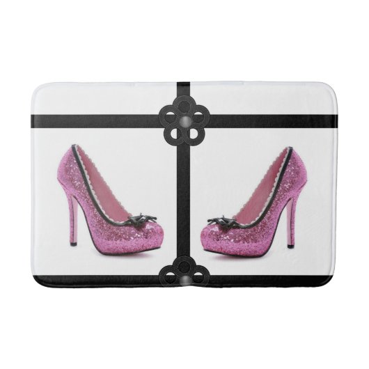 ピンクブロドライヤー浴室用浴室 バスマット (正面)