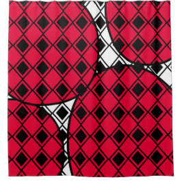 ピンクブロブハーレキン シャワーカーテン