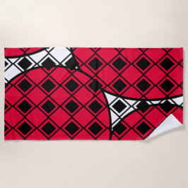 ピンクブロブハーレキン ビーチタオル