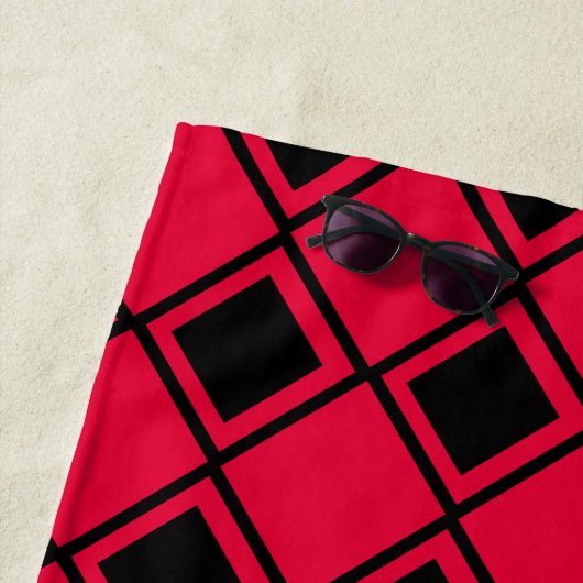 ピンクブロブハーレキン ビーチタオル (インサイチュ)