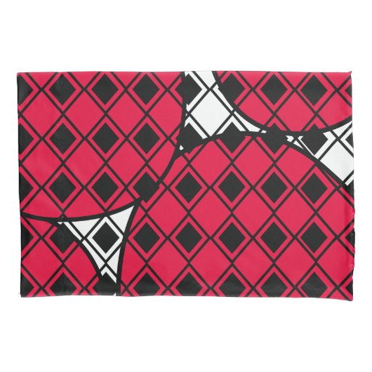 ピンクブロブハーレキン 枕カバー (正面)