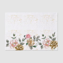 ピンクブロンズの芍薬のドット柄ティシュペーパー 薄葉紙