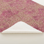 ピンクブロンズグラデーションスパークルグリッター シェルパブランケット (3/4)